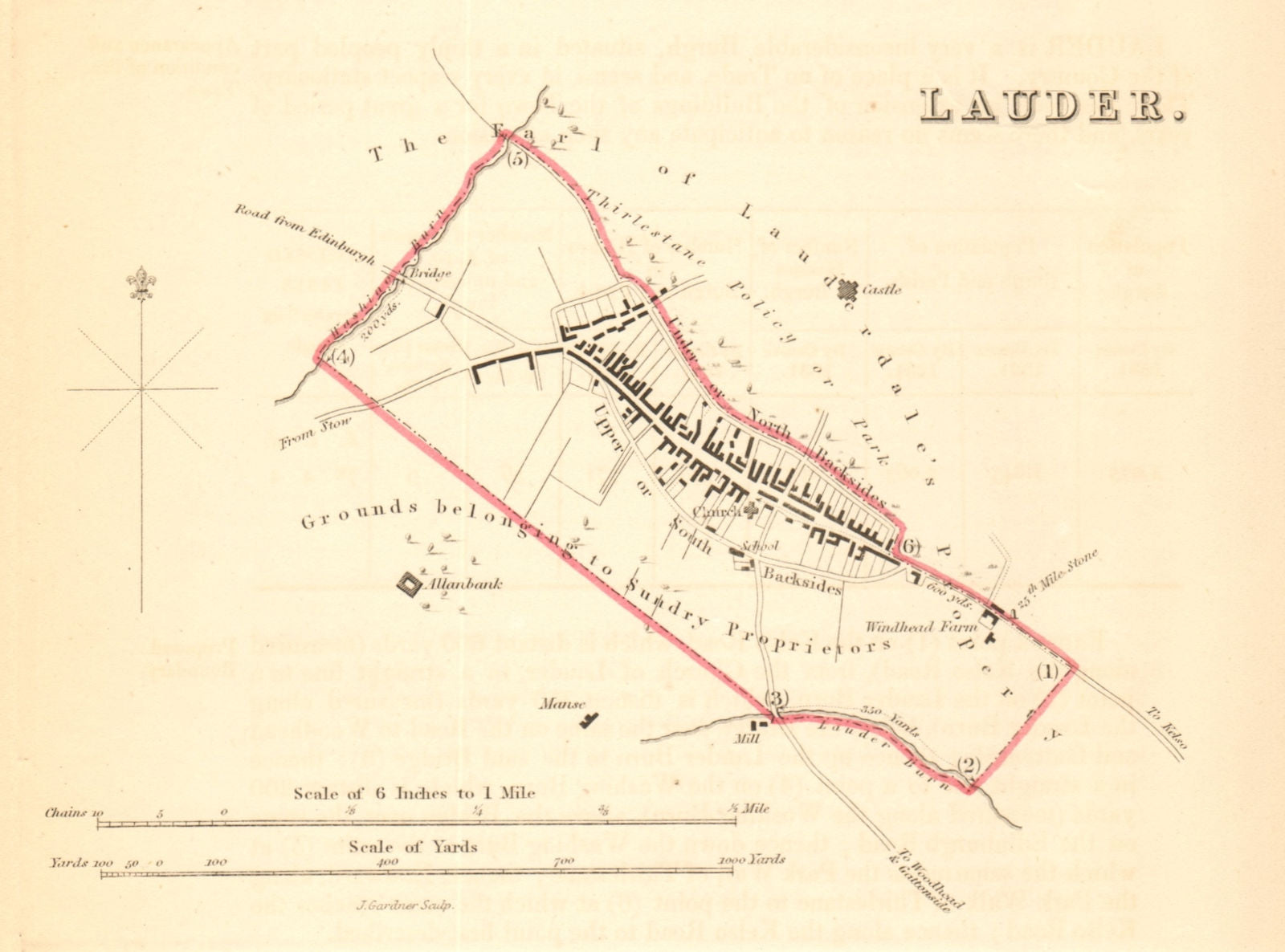 LAUDER borough/town plan for the REFORM ACT. Scotland 1832 old antique map